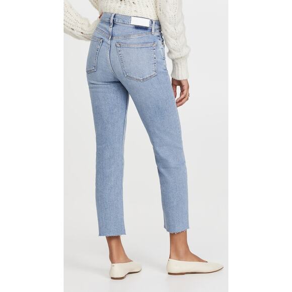 NWT RE/DONE 70s High-Rise Stove Pipe Straight-Leg Light Wash Jeans Size 26 - Picture 3 of 5